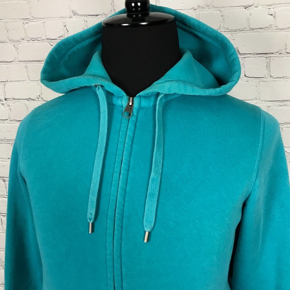 H&M Mens L.O.G.G. Teal Blue Full-Zip Hoodie | Size Small - Picture 2 of 5